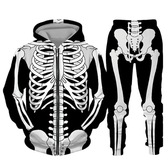 RMGVDSD Men's 2 Piece Tracksuit Set Mens Casual Halloween Print Hoodie Sweatsuit Set Long Sleeve Sweatshirt And Drawstring Sweatpants Set Fashion Casual Tracksuit