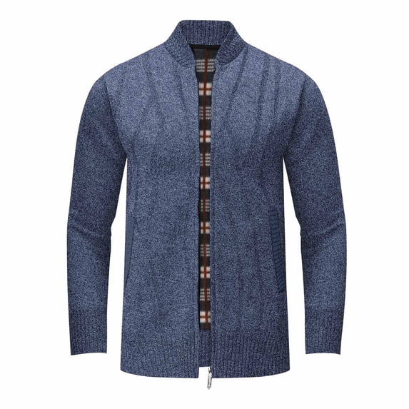 RMGVDSD Men's Cardigan Sweater Full Zip Up Sweaters Mens Autumn Winter Fashion Plus Velvet Padded Sweater Coat Casual Knitted Cardigan Sweater Fall Tops