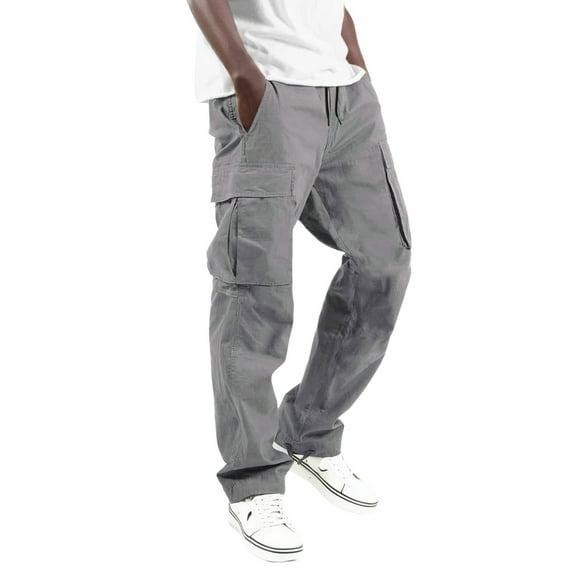 RMGVDSD Men's Casual Cargo Pants Mens Waist Sports Hat Woven Pocket Foot Rope Solid Color Pants Street Cargo Tie Mens Cargo Pants Lightweight Trousers