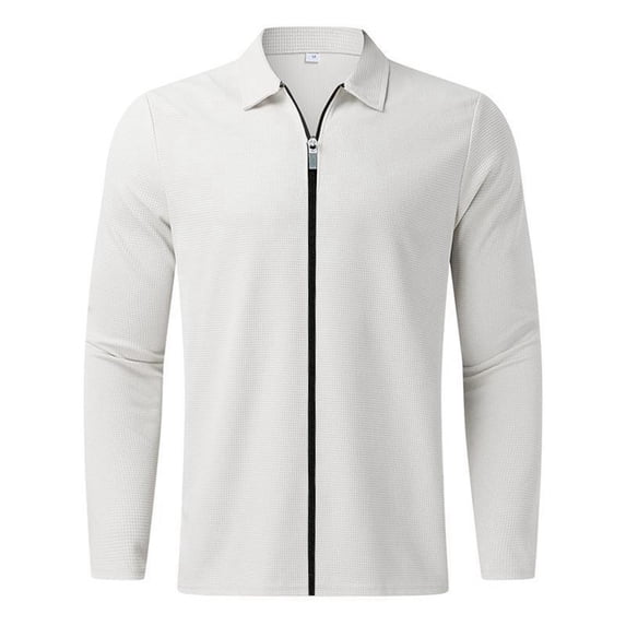 RMGVDSD Men's Casual Jackets Lightweight Athletic Jacket Full-Zip Long Sleeve Running Workout Tops Collared Performance Shirt Autumn Clothes Basic Shirts Tops