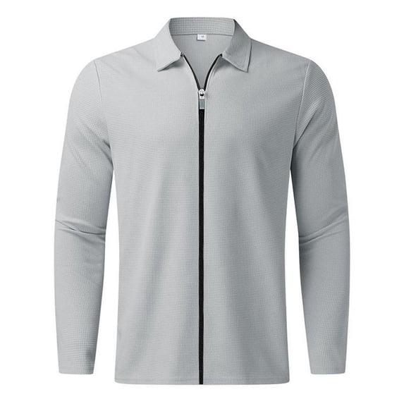 RMGVDSD Men's Casual Jackets Lightweight Athletic Jacket Full-Zip Long Sleeve Running Workout Tops Collared Performance Shirt Autumn Clothes Versatile Shirts