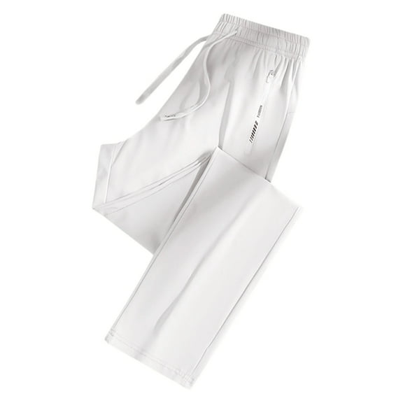 RMGVDSD Men's Casual Pants Mens Oversized Fashionable Elastic Loose Pants Ice Silk Elastic Straight Leg Pants Jogging Sports Ice Silk Pants Loose Fit Trousers