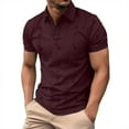 thumbnail image 1 of RMGVDSD Men's Casual Polo Shirts Classic Button Basic Short Sleeve Shirt Solid Color Summer Fashion Comfortable Polo Tops Leisure Golf Shirt, 1 of 9