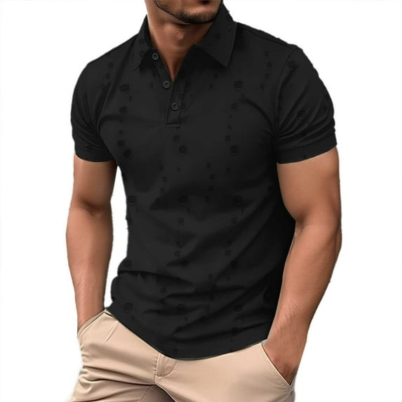 RMGVDSD Men's Casual Polo Shirts Classic Button Basic Short Sleeve Shirt Solid Color Summer Fashion Comfortable Polo Tops Lightweight Athletic Shirts