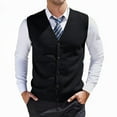 thumbnail image 1 of RMGVDSD Men's Fashion Sweater Vest Button Down Sleeveless V-Neck Sweaters Vests Comfortable Layering Casual Formal Wear Soft Knit Est Coat Versatile Style Comfy Pullover Sweaters, 1 of 5