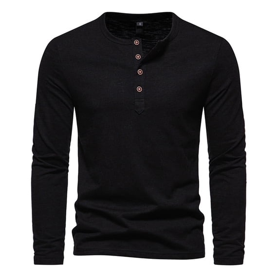 RMGVDSD Men's Henley Shirts Mens Shirts Fashion Casual Button Long Sleeve T-Shirt Classic Pullover Tee Shirts Stylish Basic Shirt Tops Daily Commuting Shirts