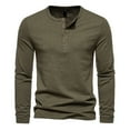 thumbnail image 1 of RMGVDSD Men's Henley Shirts Mens Shirts Fashion Casual Button Long Sleeve T-Shirt Classic Pullover Tee Shirts Stylish Basic Shirt Tops Regular Fit T-Shirts, 1 of 2