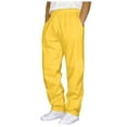 thumbnail image 1 of RMGVDSD Men's Pants Summer Trousers Mens Pants Casual Solid Color Track Cuff Workout Pants With Pocket Drawstring Joggers Trousers, 1 of 5