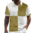 thumbnail image 1 of RMGVDSD Men's Polo Shirts Men Color Blocked Casual Loose Comfortable Trendy Business Shirt Button Lapel Short Sleeve Polo Shirt Retro Tees Stylish Tops, 1 of 5
