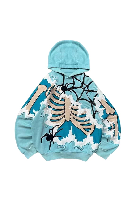 Men's Relaxed Fit Hoodies Men's Hoodies & Sweatshirts Halloween Skeleton Graphic Hoodie Casual Loose Fit Slim Fit Sweatshirts