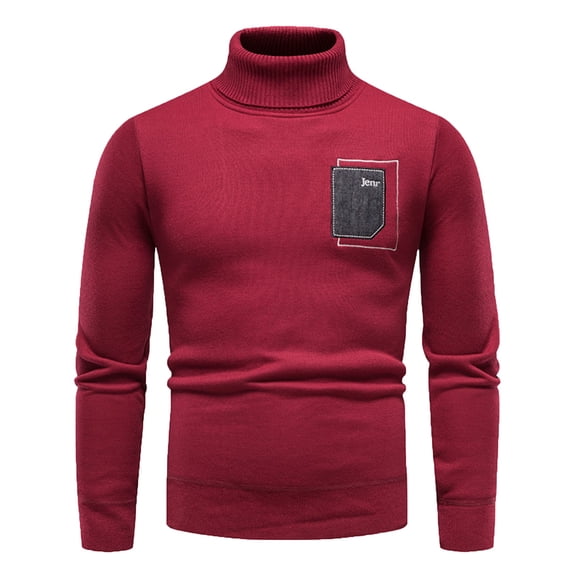 RMGVDSD Men's Slim Fit Turtleneck Sweater Male Autumn Winter Casual Stand Collar Long Sleeve Vacation Outdoor Knitted Pullover Sweaters Tops Warm Polo Sweaters