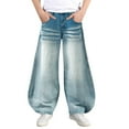 thumbnail image 1 of RMGVDSD Men's Straight Stretch Jeans Mens Jeans Washed Relaxed Fit Casual Straight Leg Pants For Men And Women Distressed Everyday Wear Fashion Trousers, 1 of 4