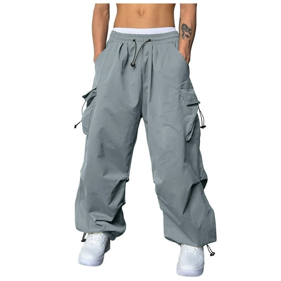 RMGVDSD Men's Stretch Cargo Pants Mens Casual Waist Sports Hat Woven Pocket Foot Rope Solid Color Pants Street Cargo Tie Mens Cargo Pants Vintage Trousers