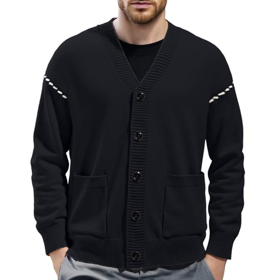 RMGVDSD Men's Sweater Coat Casual Knit Cardigan V Neck Open Front Lightweight Loose Fit Long Sleeve Cardigans Soft Sweaters Warm Fall Winter Outwear Comfort Sweaters