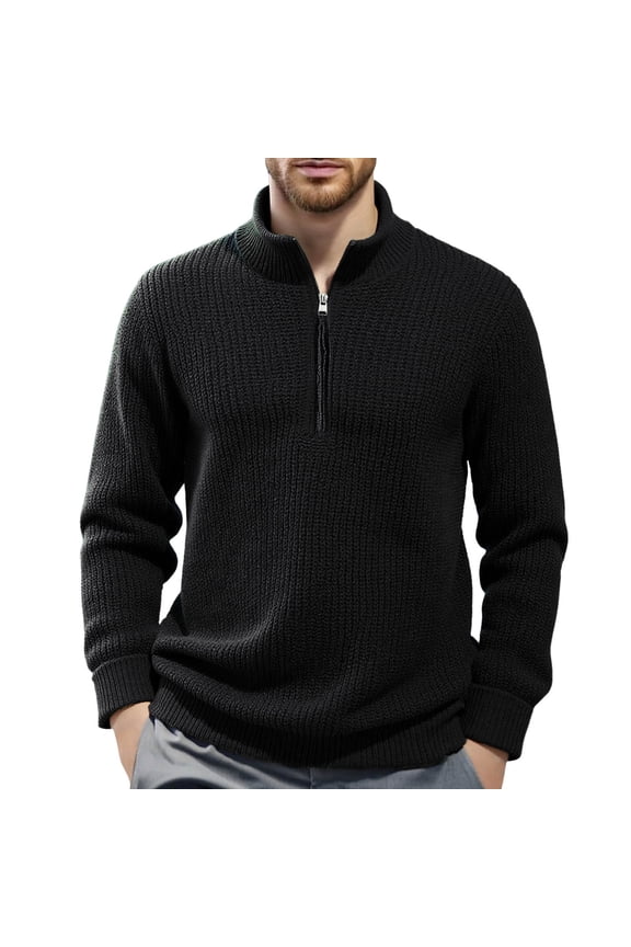 Men's Sweater Coat Half Zip Knit Pullover Sweaters Casual Long Sleeve Slim Fit Drop Shoulder Sweater Outwear Fall Winter Daily Wear Knit Polo Sweaters