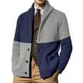 thumbnail image 1 of RMGVDSD Men's Sweater Coat Long Sleeve Open Front Cardigan Stylish Color Block Casual Daily Wear Autumn Winter Comfortable Knit Outerwear Trendy Fall Sweaters, 1 of 4