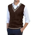 thumbnail image 1 of RMGVDSD Men's Sweater Vest Slim Fit Casual Knit Sleeveless Pullover Warm Winter Layering Stretchable Comfortable Soft Regular Fit V Neck Vests Comfort Sweaters, 1 of 4