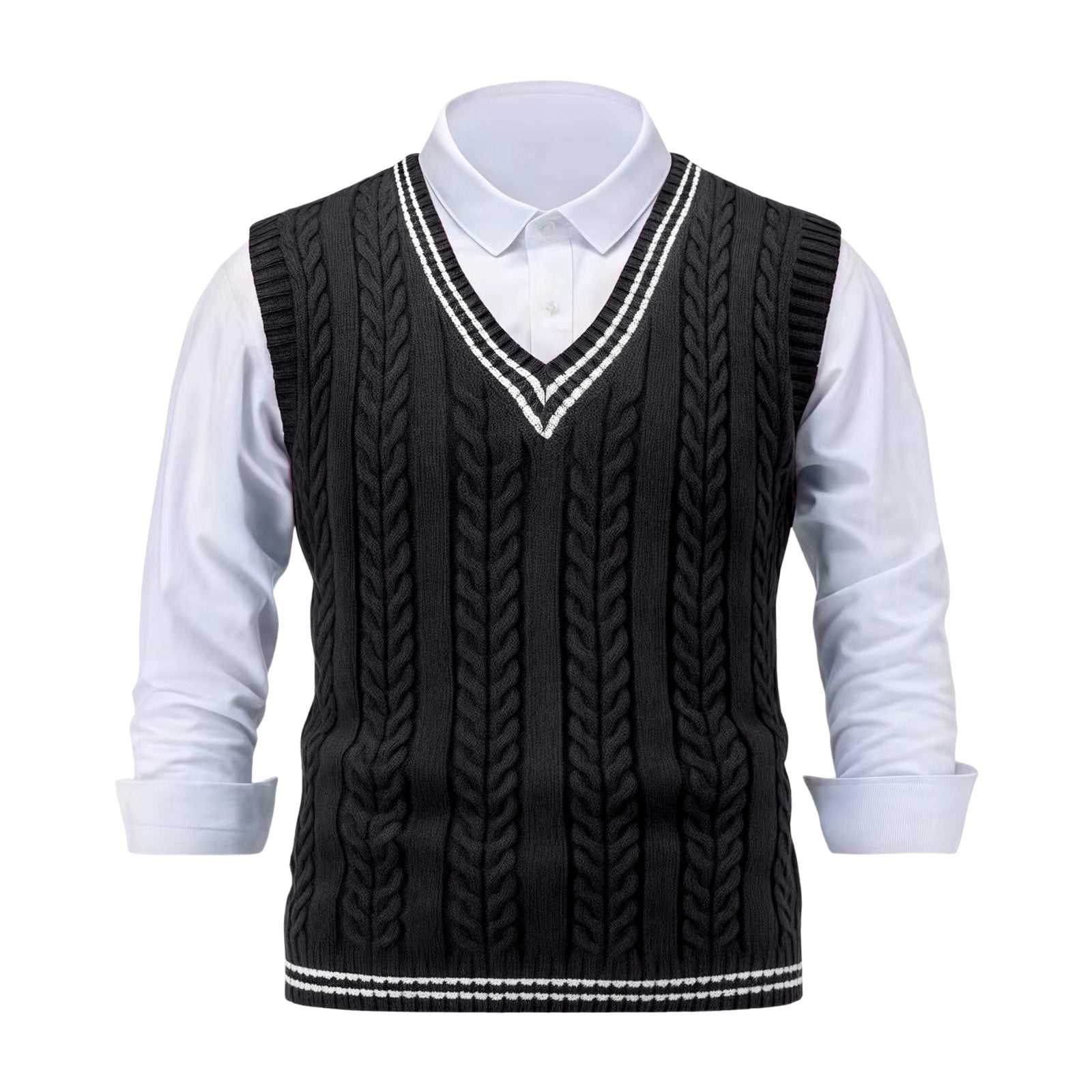 RMGVDSD Men's Sweater Vest Slim Fit Casual Knit Sleeveless