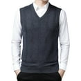 thumbnail image 1 of RMGVDSD Men's Sweater Vest Slim Fit V Neck Sleeveless Pullover Casual Warm Layering Men Sweater Vest Everyday Wear Outdoor Activities Casual Dress Sweater, 1 of 4