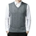 thumbnail image 1 of RMGVDSD Men's Sweater Vest Slim Fit V Neck Sleeveless Pullover Casual Warm Layering Men Sweater Vest Everyday Wear Outdoor Activities Soft Knit Sweaters, 1 of 4