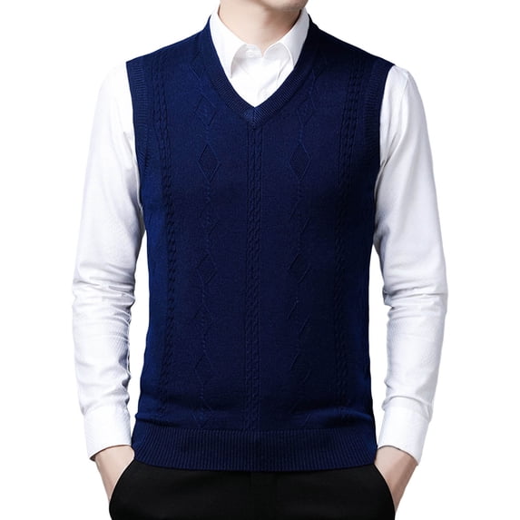 RMGVDSD Men's Sweater Vest Slim Fit V Neck Sleeveless Pullover Casual Warm Layering Men Sweater Vest Everyday Wear Outdoor Activities Soft Pullover Sweater