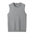thumbnail image 1 of RMGVDSD Men's Sweater Vests Men Autumn Winter Casual Sleeveless Round Neck Knit Pullover Solid Color Lightweight Soft Sweaters Vest Tops Fashion Golf Sweaters, 1 of 6