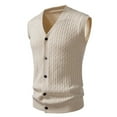 thumbnail image 1 of RMGVDSD Men's Sweater Vests Slim Fit Sweater Coat Sleeveless Knitted Vest Casual Cardigan Lightweight Layering Knit Tops Men Sweater Cardigan Sweater Fall Tops, 1 of 8