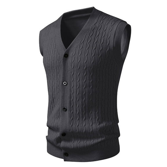 RMGVDSD Men's Sweater Vests Slim Fit Sweater Coat Sleeveless Knitted Vest Casual Cardigan Lightweight Layering Knit Tops Men Sweater Cardigan Trendy Fall Sweaters