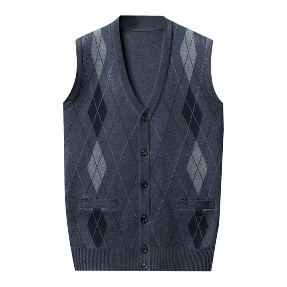 RMGVDSD Men's Sweater Vests V Neck Cable Knit Sleeveless Vests Mens Autumn Winter Fashion Casual Pullover Color Matching Knitted Sweater Vest Stylish Sweaters