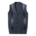 thumbnail image 1 of RMGVDSD Men's Sweater Vests V Neck Cable Knit Sleeveless Vests Mens Autumn Winter Fashion Casual Pullover Color Matching Knitted Sweater Vest Thermal Sweater Tops, 1 of 6