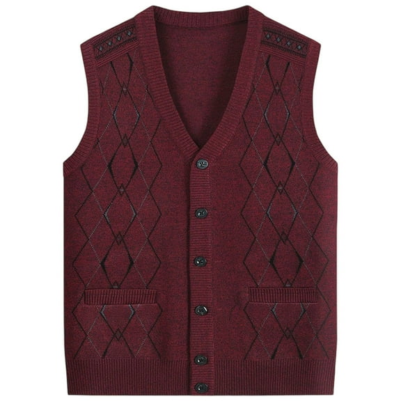 RMGVDSD Men's Sweater Vests V Neck Sleeveless Knitted Cardigan Vest Comfortable Button Sweater Vest Casual Pullover Fall Outwear Commuting Sweaters