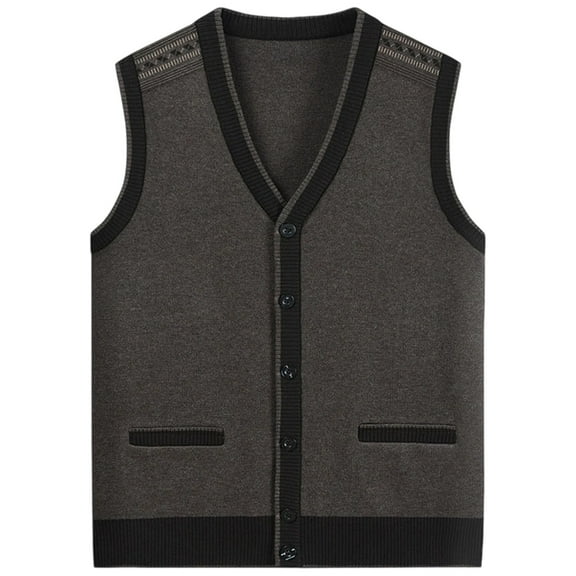 RMGVDSD Men's Sweater Vests V Neck Sleeveless Knitted Cardigan Vest Comfortable Button Sweater Vest Casual Pullover Fall Outwear Fashion Golf Sweaters