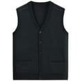 thumbnail image 1 of RMGVDSD Men's Sweater Vests V Neck Sleeveless Knitted Cardigan Vest Comfortable Button Sweater Vest Casual Pullover Fall Outwear Leisure Comfy Sweaters, 1 of 4