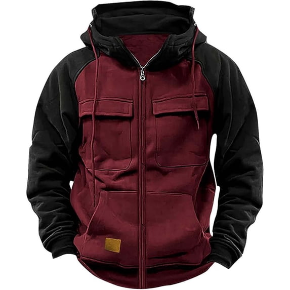 RMGVDSD Men's Tactical Hoodies Full Zip Workout Cargo Hoodie Zipper Long Sleeved Hooded Sweatshirt Casual Sport Outdoor Jackets Comfy Pullover Shirt