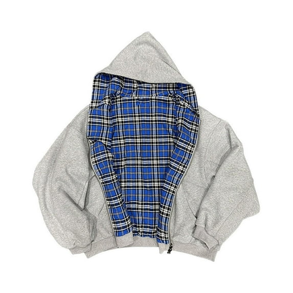 RMGVDSD Men's Zip Up Hoodies Reversible Zipper Hoodie Casual Jacket Vintage Streetwear Long Sleeve Hooded Sweatshirt Jackets Fashion Pullover Tops