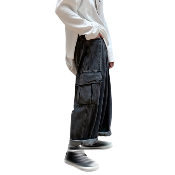 RMGVDSD Mens Baggy Cargo Jeans Men's Cargo Pants Work Pants Stretch Comfortable Casual Outdoor Hiking Pants For Men Stylish Versatile Everyday Wear Loose Fit Trousers