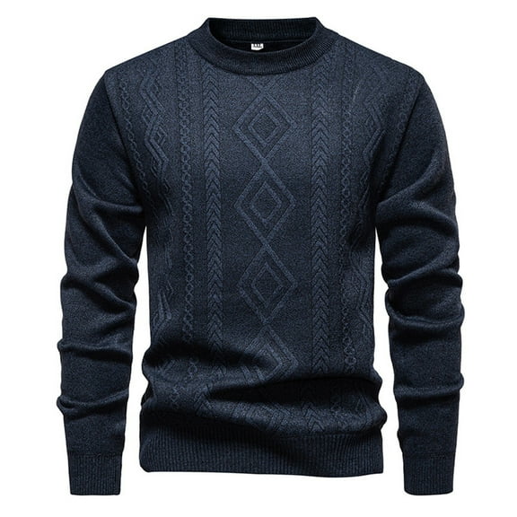 RMGVDSD Mens Cable Knit Sweater Casual Long Leeve Crewneck Pullover Sweaters Warm Knit Pullovers Fall Winter Thermal Soft Comfortable Sweater Casual Dress Sweater
