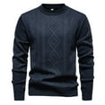thumbnail image 1 of RMGVDSD Mens Cable Knit Sweater Casual Long Leeve Crewneck Pullover Sweaters Warm Knit Pullovers Fall Winter Thermal Soft Comfortable Sweater Men's Knit Sweater, 1 of 4
