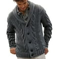 thumbnail image 1 of RMGVDSD Mens Cardigan Sweater Men's Sweater Coat Casual Button Knit Cardigan Open Front Sweater Jacket With Shawl Collar Stylish Tops Dailywear Leisure Comfy Sweaters, 1 of 5