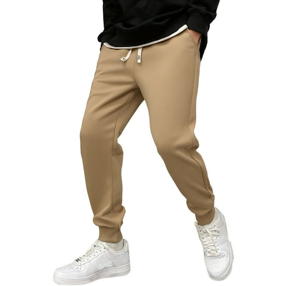 RMGVDSD Mens Casual Cargo Pants Solid Color Drawstring Slanted Pocket Men's Loose Fashionable Sports Ankle Pants Comfort Stylish Slacks