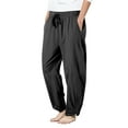 thumbnail image 1 of RMGVDSD Mens Casual Jogger Pants Men's Pants Loose Fit Elastic Waist Drawstring Straight-Legs Trousers Solid Color Breathable Summer Beach Pants Loose Fit Joggers Pant, 1 of 4