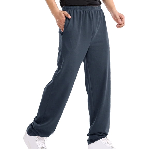 RMGVDSD Mens Casual Jogger Pants Men's Solid Color Overalls Zipper Pocket Wide Foot Sports Pants Comfort Fit Trousers