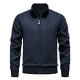 thumbnail image 1 of RMGVDSD Mens Full Zip Cardigan Sweater Winter Sweater Coat Fashionable Casual Cardigan Stand Collar Knitted Jacket Fall Winter Cardigans Versatile Sweaters, 1 of 4