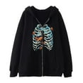 thumbnail image 1 of RMGVDSD Mens Full Zip Up Sweatshirts Men's Hoodies Halloween Skeleton Print Casual Zip Up Hoodie Autumn Winter Mens Relaxed Fit Hooded Sweatshirt Jacket Fashion Hoodies S, 1 of 2