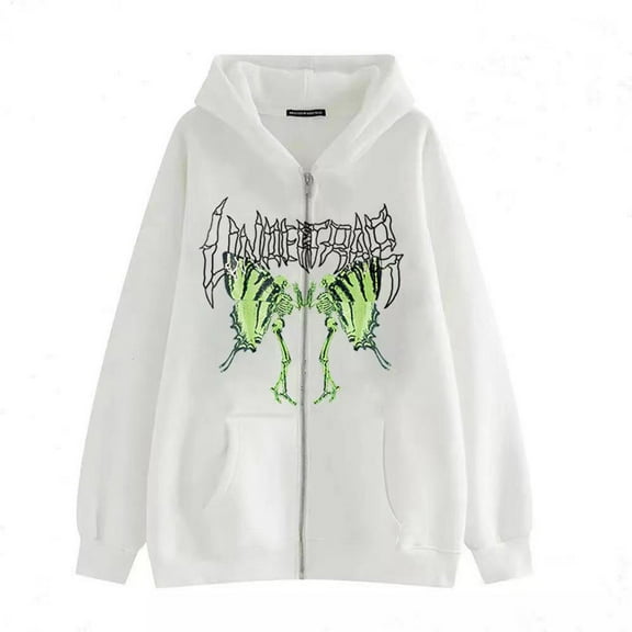 RMGVDSD Mens Hoodie Full Zip Up Sweatshirts Halloween Skeleton Print Zip Up Hoodies Men's Casual Loose Fit Fall Winter Fashion Hooded Sweatshirt Jacket Versatile Hoodies S