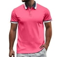 thumbnail image 1 of RMGVDSD Mens Knit Polo Shirts Lapel Button Open Collar Men's Casual Loose Comfortable Trendy Business Short Sleeve Polo Shirt Men's Classic Fit Shirts, 1 of 5