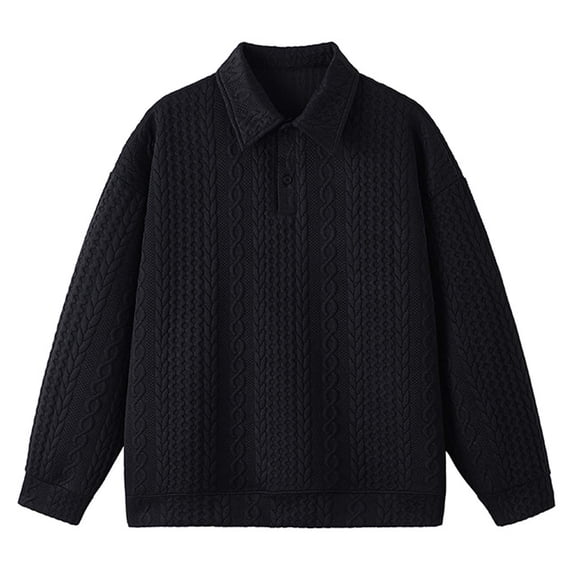 RMGVDSD Mens Knit Polo Sweater Men's Lapel Knitted Sweaters Fashion Long Sleeved Lightweight Casual Dress Pullover Sweaters Solid Color Fall Clothes Soft Pullover Sweater