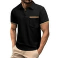 thumbnail image 1 of RMGVDSD Mens Polo Shirt Soft Tops Men's Summer Color Matching Pocket Polo Shirt Summer Casual Sports Collared Golf Shirts Active Mens Polo Shirts, 1 of 8