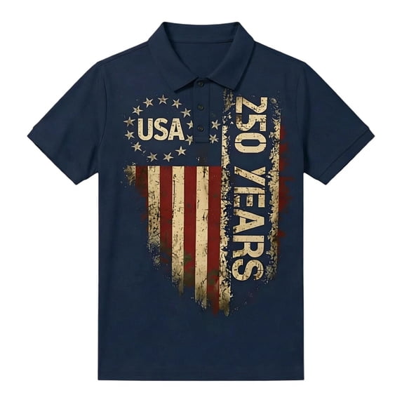 RMGVDSD Mens Polo Shirts 250th Anniversary USA Polo Shirt Men's Independence Day Golf Shirts Fashion Classic Short Sleeve Patriotic Shirt Pullover Basic Tees