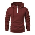thumbnail image 1 of RMGVDSD Mens Quarter Zip Pullover Men's Casual Hooded Sweatshirt Loose Fit Pullover Autumn Winter Comfortable Solid Color Hoodie With Pocket Comfort Mens Hoodies, 1 of 2